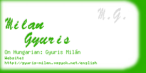 milan gyuris business card